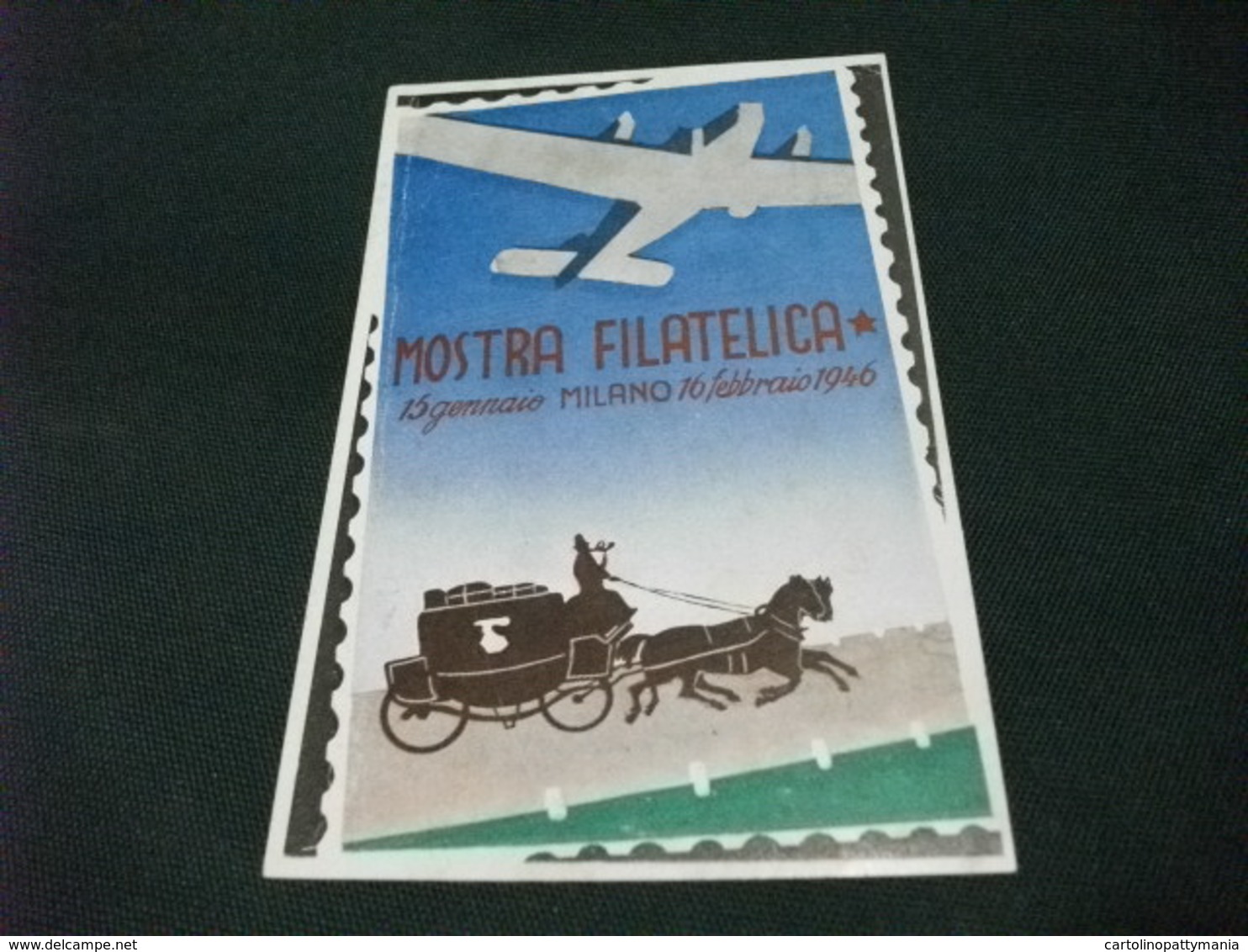 MOSTRA FILATELICA MILANO 1946  PIEGA UTILIZZATO PER FRANCOBOLLI ERRINOFILI TARGHETTE MOSTRA - Bolsas Y Salón Para Coleccionistas