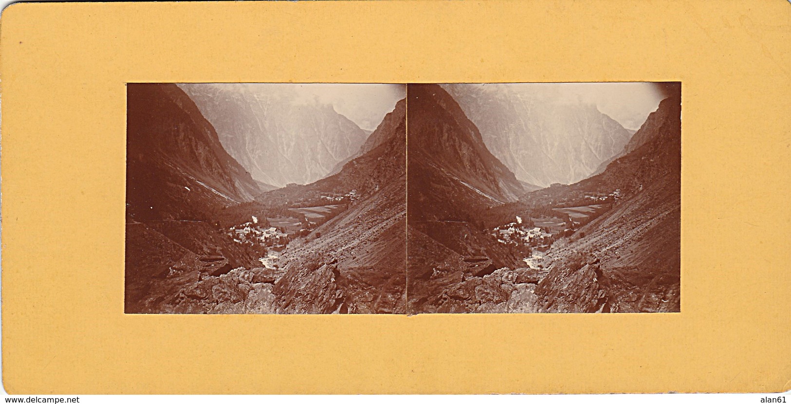 PHOTO STEREO 1925 LA COMBE DES ETAGES VALLEE DU VERREON ROUTE DE LA BERARDE - Fotos Estereoscópicas