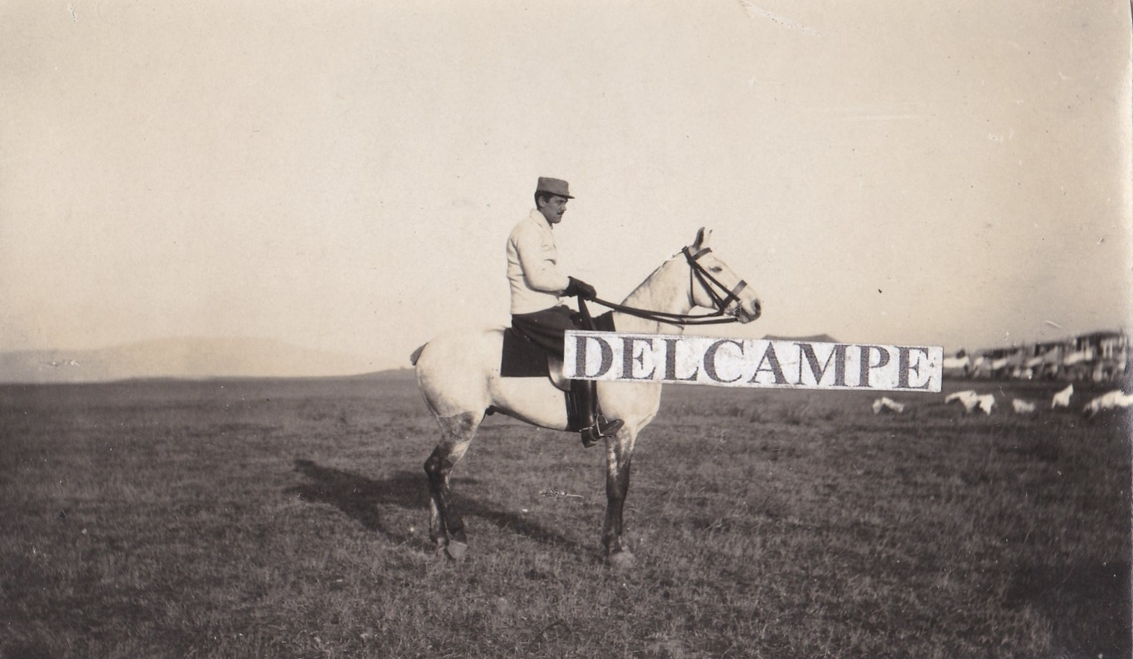 Guerre 14/18 AVIATION  MACÉDOINE  - Photo De L'escadrille V83 , L'Aviateur Jacques RICHEPIN à Cheval - Guerre, Militaire