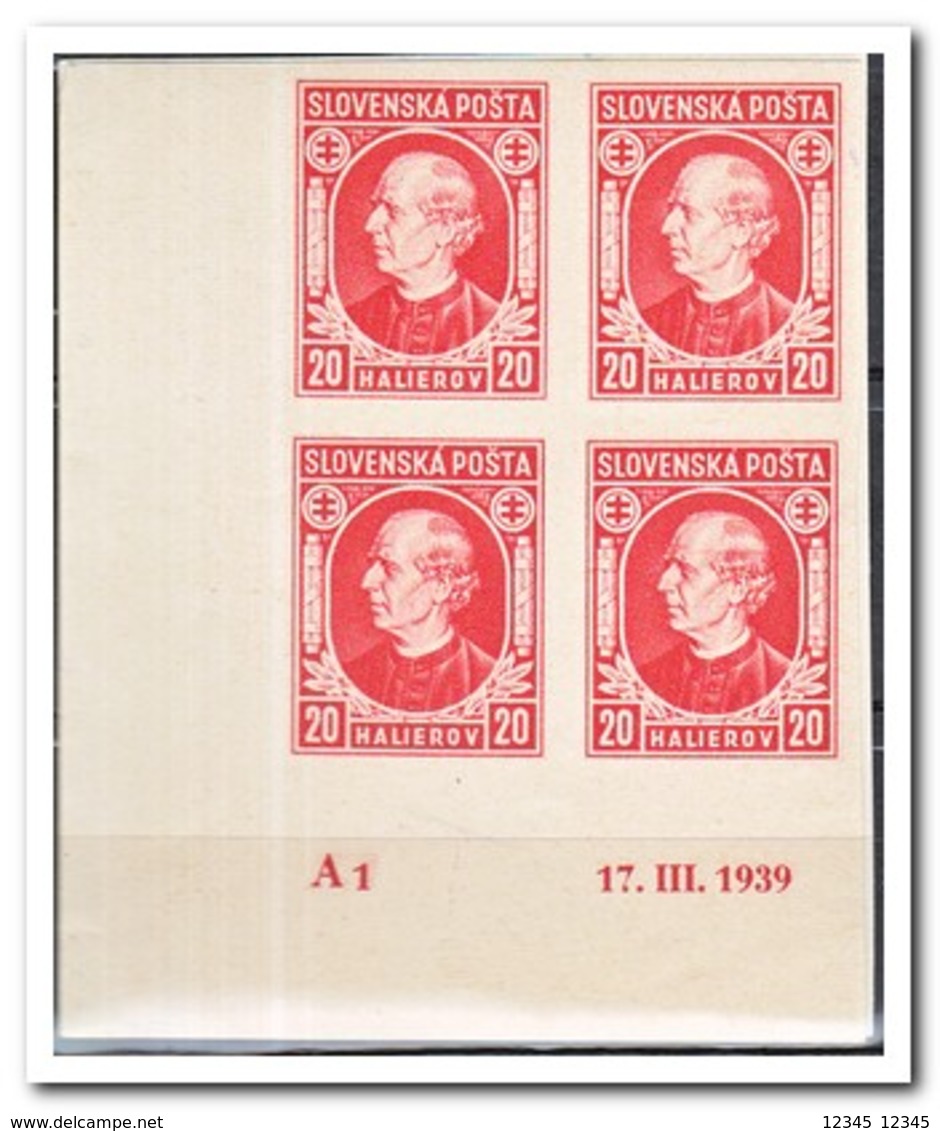 Slowakije 1939, Postfris MNH, Andrej Hlinka ( Nice Corner Piece ) - Nuovi