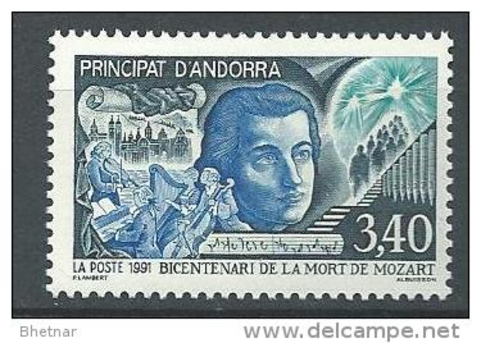 Andorre YT 408 " Mozart " 1991 Neuf** - Unused Stamps