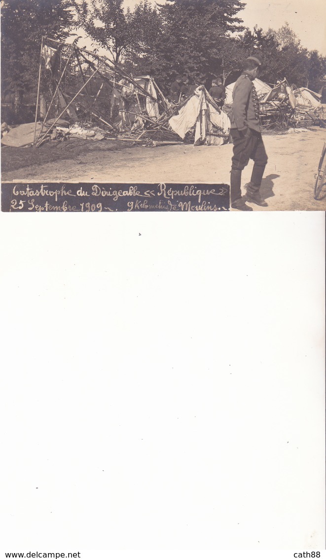 Carte Photo - Catastrophe Du Dirigeable "République - 25 Septembre 1909 - Accidentes