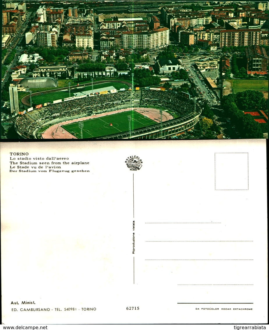 11832a)cartolina Torino -lo Stadio Visto Dall'aereo Ed.cambursano - Stadiums & Sporting Infrastructures