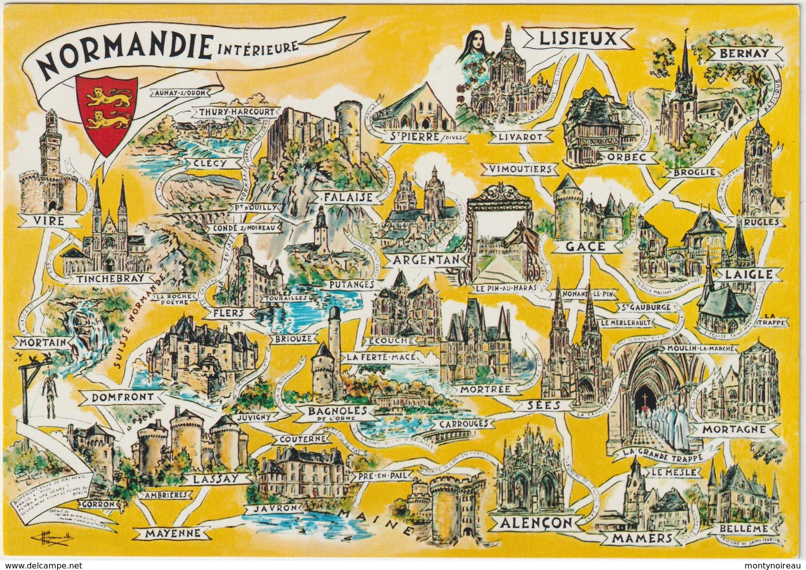 Calvados :  Lisieux :  Carte  Géographique , Mayenne , Alençon, Falaise, Orbec, Aigle ,vire,mortain, Etc.... - Lisieux