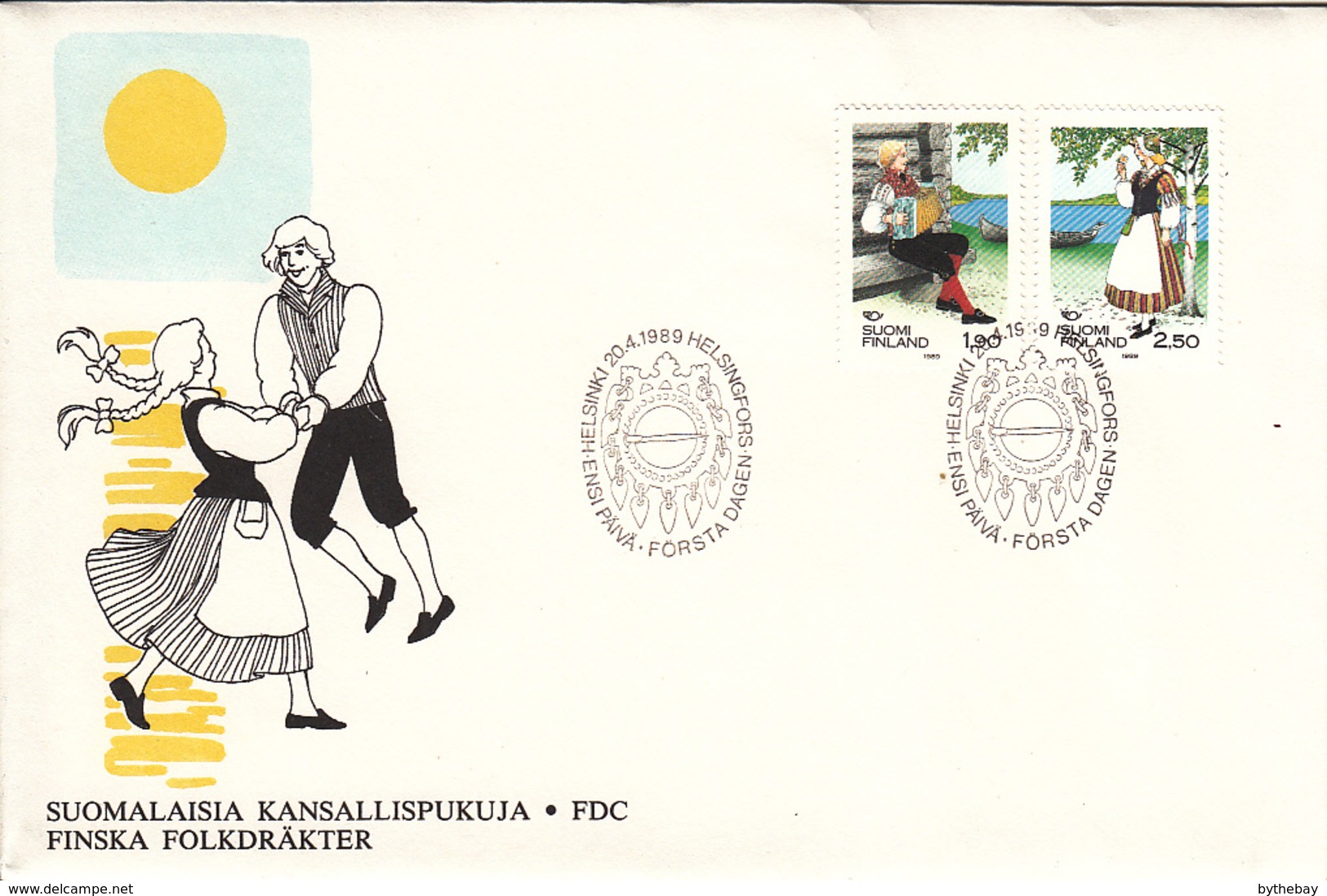 Finland 1989 FDC Sc #797-#798 Sakyla, Veteli Folk Costumes Nordic Cooperation Year - FDC