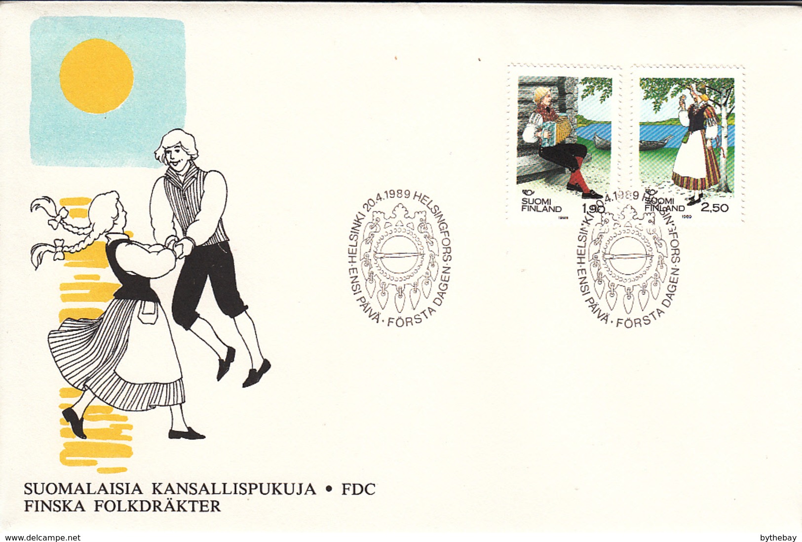 Finland 1989 FDC Sc #797-#798 Sakyla, Veteli Folk Costumes Nordic Cooperation Year - FDC