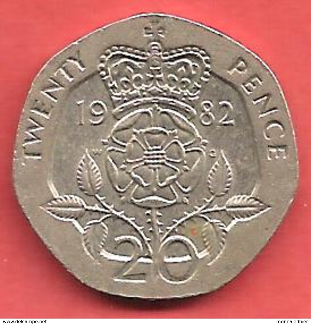 20 Pence , GRANDE BRETAGNE , Cupro-Nickel , 1982 , N° KM # 931 - 20 Pence