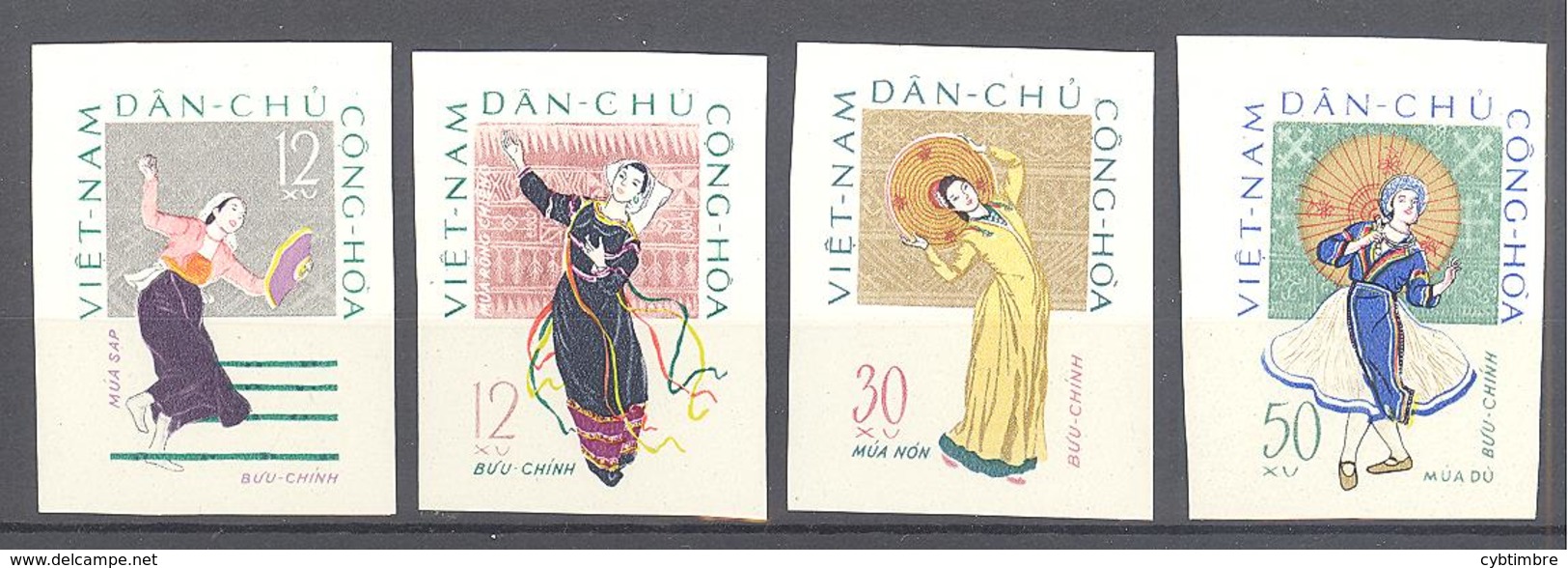 Viet Nam Du Nord: Yvert N° 258/261; Danses; Non Dentelé - Vietnam