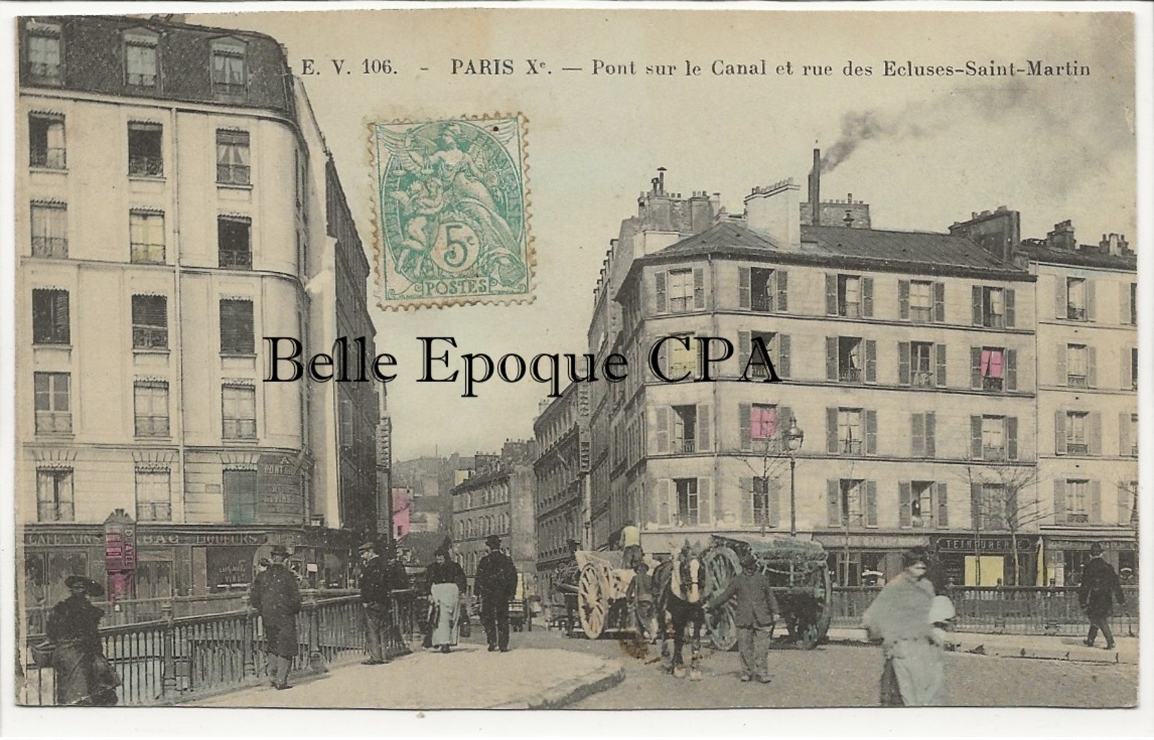 75 - PARIS 10 -- #106 -- Pont Sur Le Canal Et Rue Des Écluses-Saint-Martin +++ E. V. / EV +++ 1905 - Arrondissement: 10