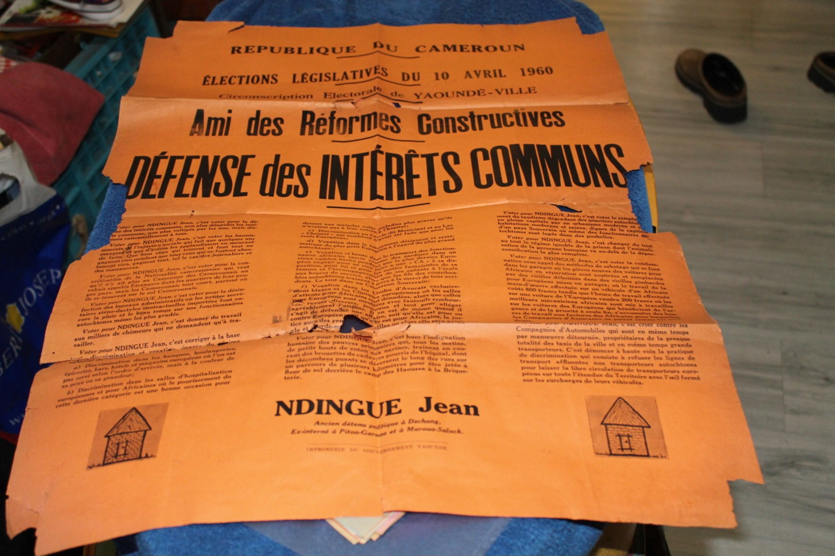 Petit lot de bulletin des elections législatives au Cameroun en 1960