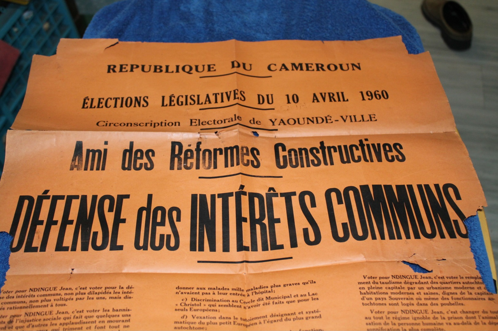 Petit lot de bulletin des elections législatives au Cameroun en 1960