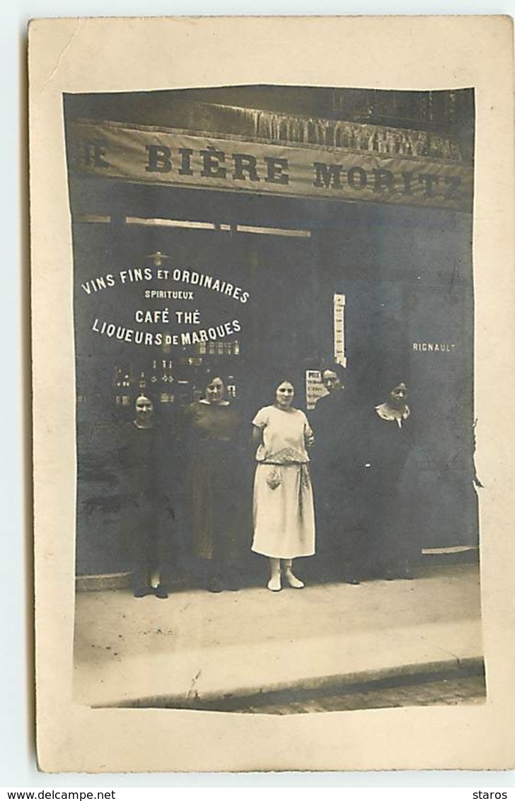 Carte-Photo - PARIS XV - 72 Rue Olivier De Serres - Rignault - Devanture D'un Café - Arrondissement: 15