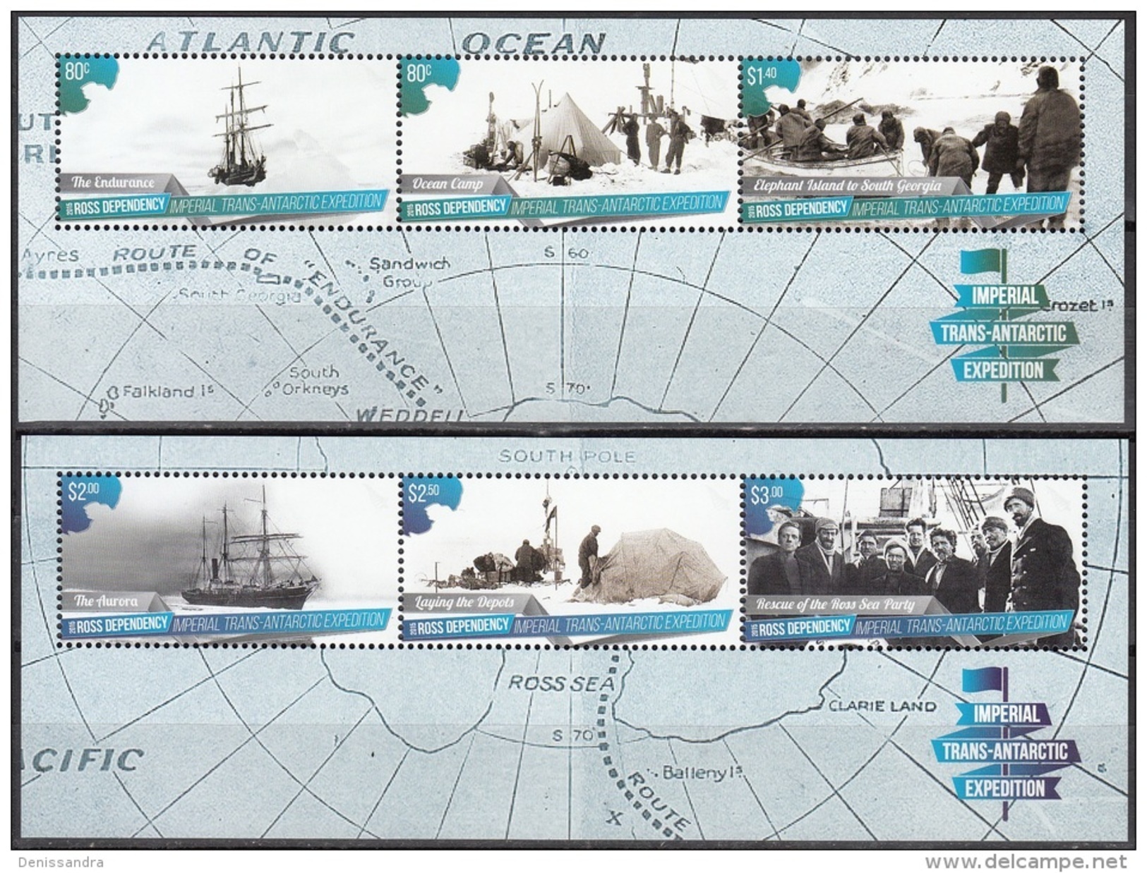 Ross Depency 2015 Bloc Feuillet 100 Ans Expedition Trans-Antarctique Neuf ** - Neufs