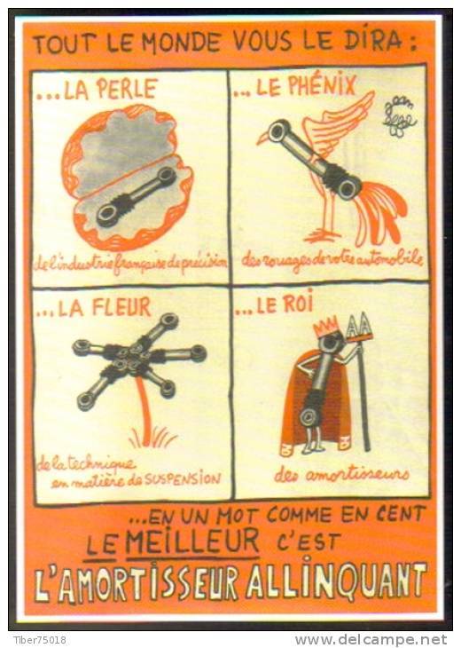 Carte Postale : Affiche "L'amortisseur Allinquant" ( Illustration Jean Effel ) - Effel
