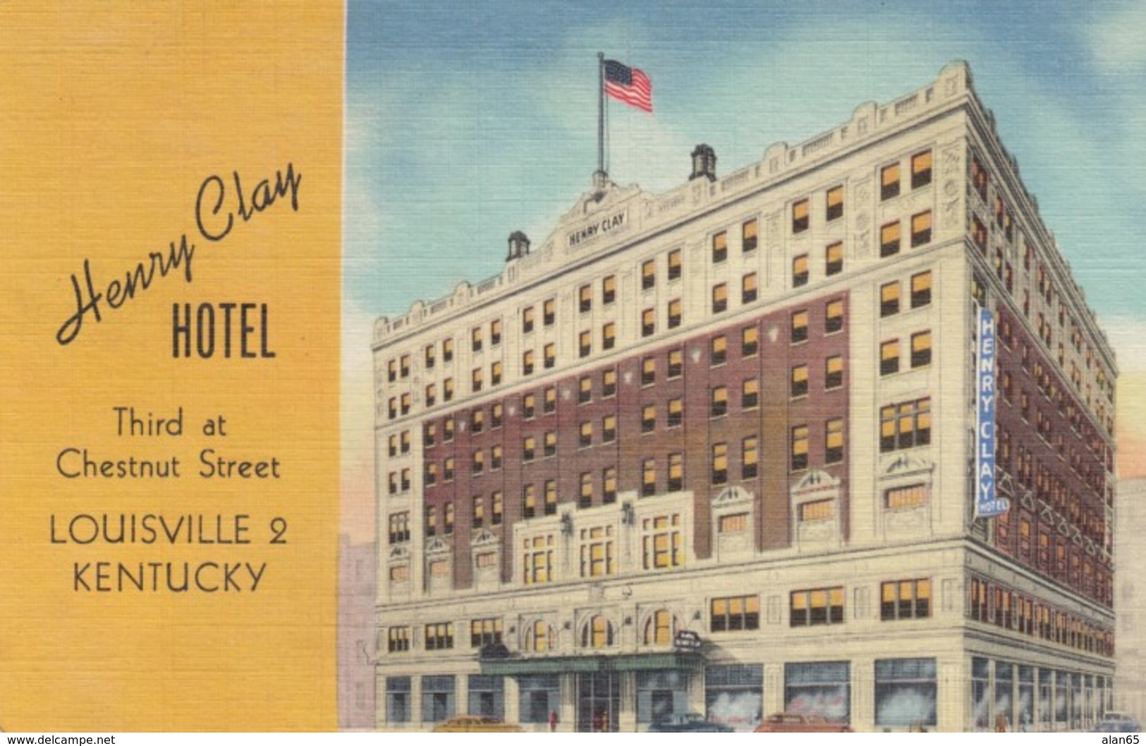 Louisville Kentucky, Henry Clay Hotel, Lodging, C1940s Vintage Curteich Linen Postcard - Louisville