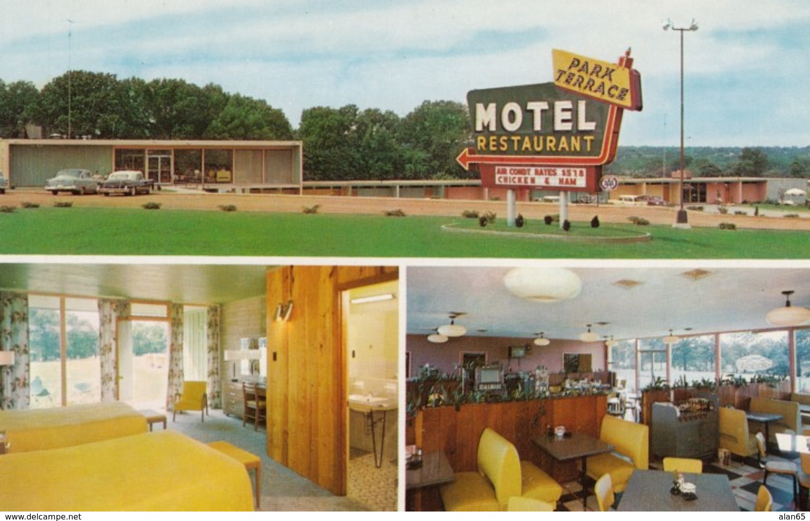 Fulton Kentucky, Park Terrace Motel And Restaurant Interior View, C1950s Vintage Postcard - Other & Unclassified