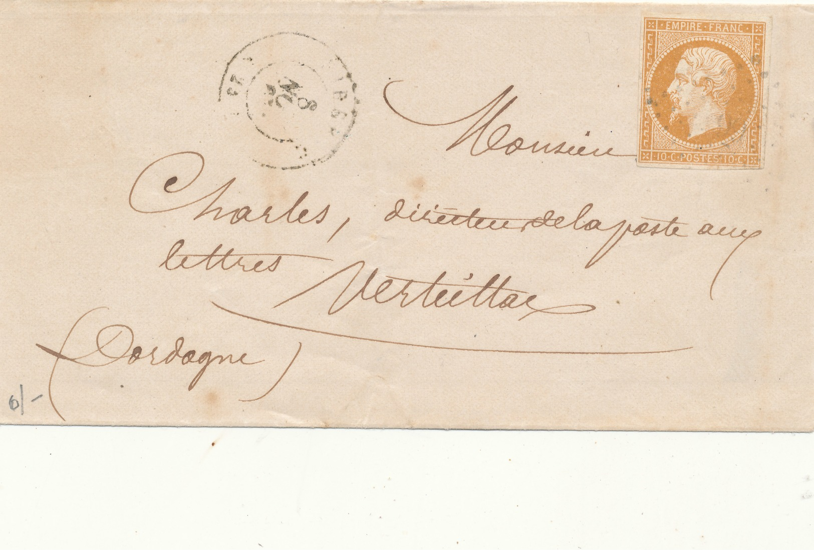 N°13 SUR LETTRE - 1853-1860 Napoleon III