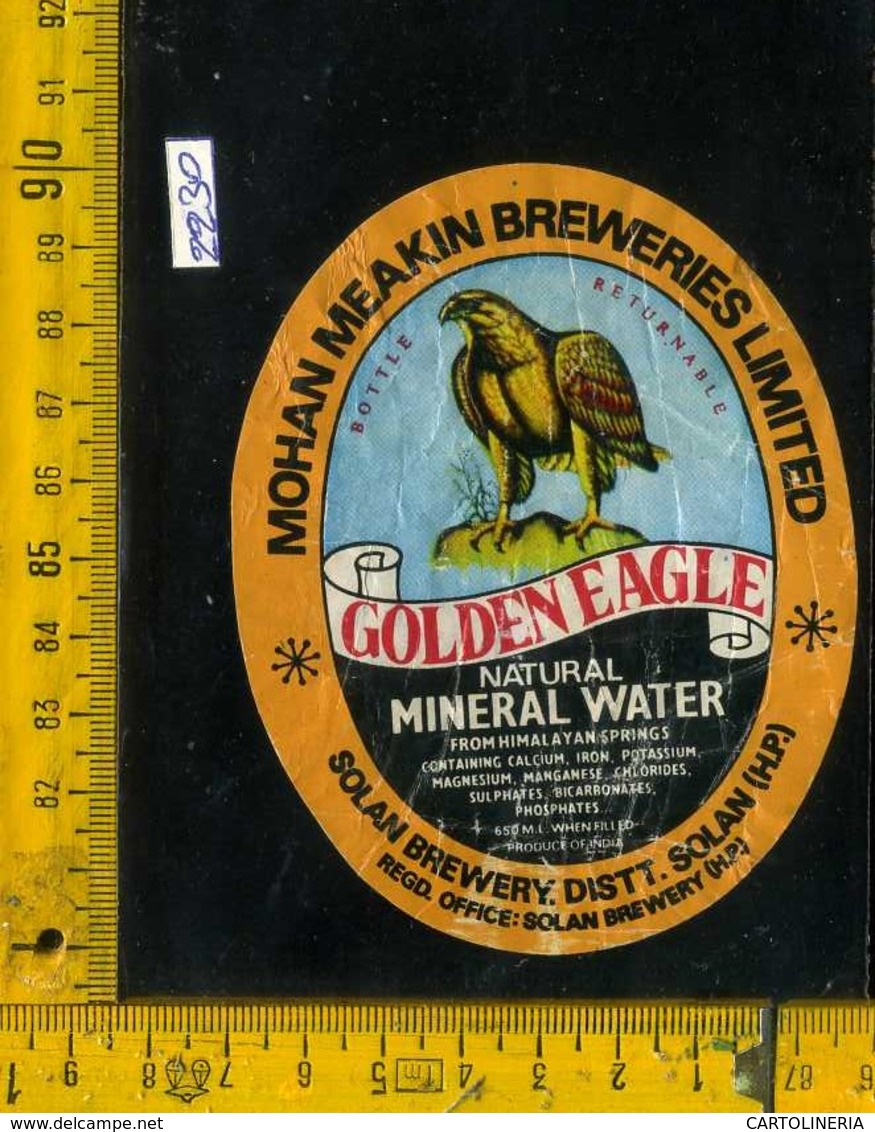 Etichetta Bibita Mineral Water Golden Eagle India - Altri & Non Classificati