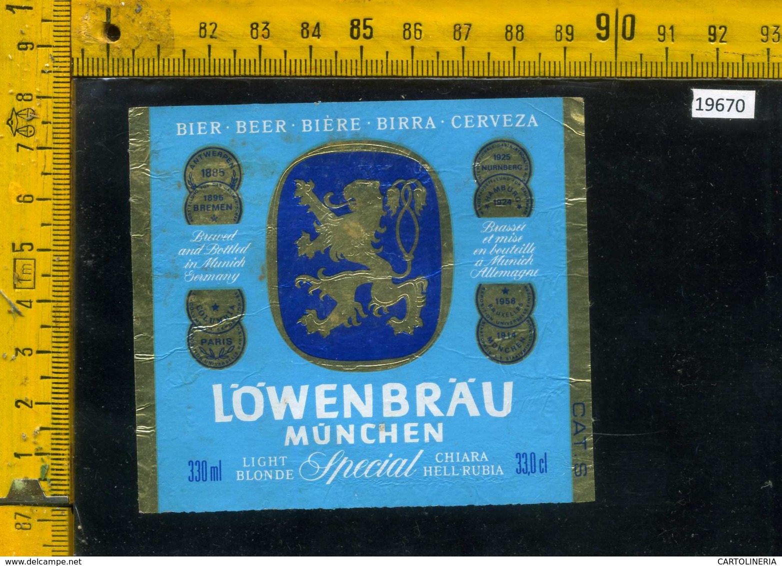 Etichetta Birra Lowenbrau Munchen - Germania - Birra