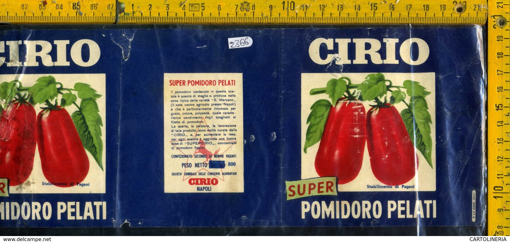 Etichetta Alimentare Pomodori Pelati Cirio - Altri & Non Classificati