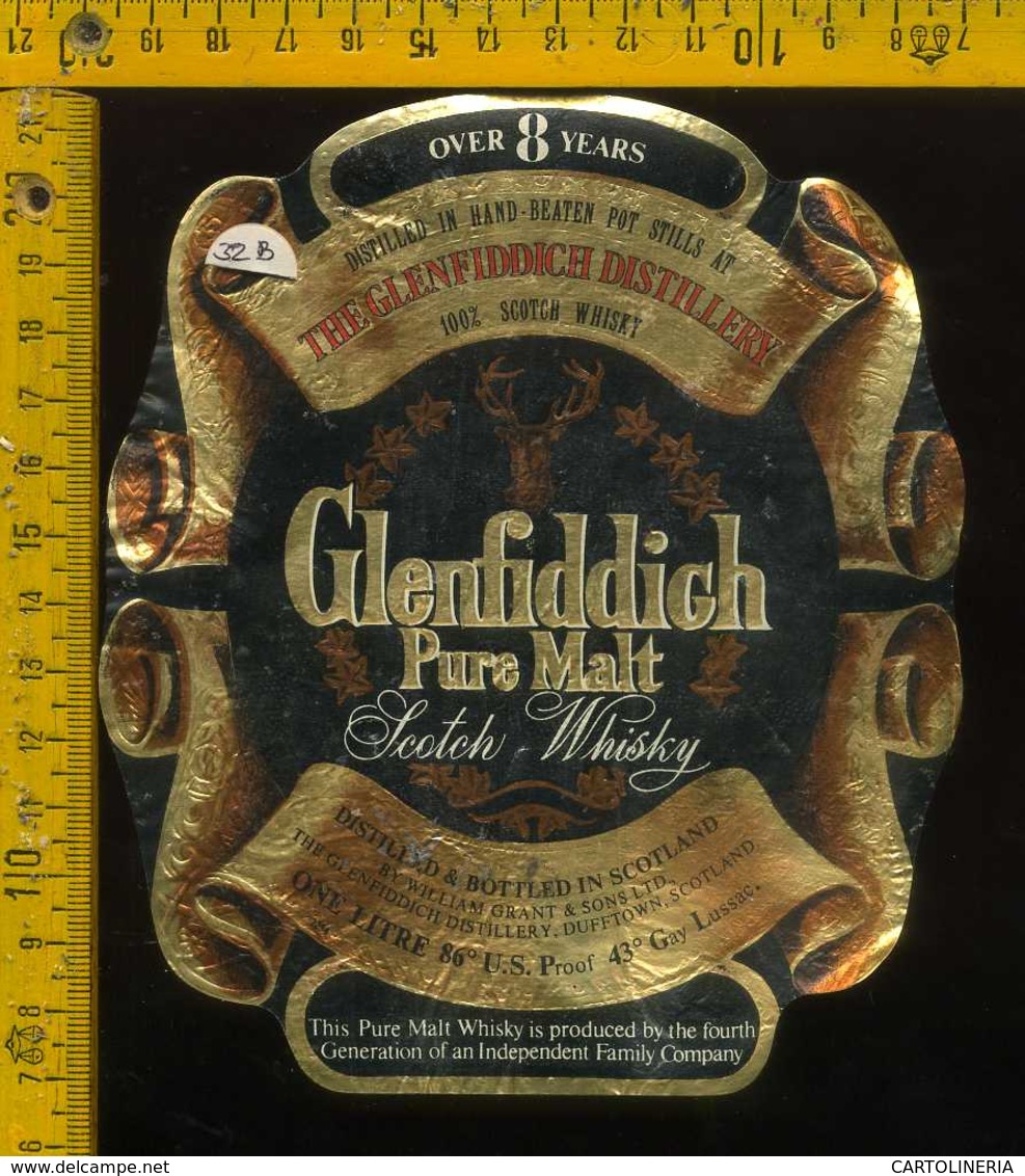 Etichetta Vino Liquore Whisky Glenfiddich Pure Malt - Scozia - Altri & Non Classificati