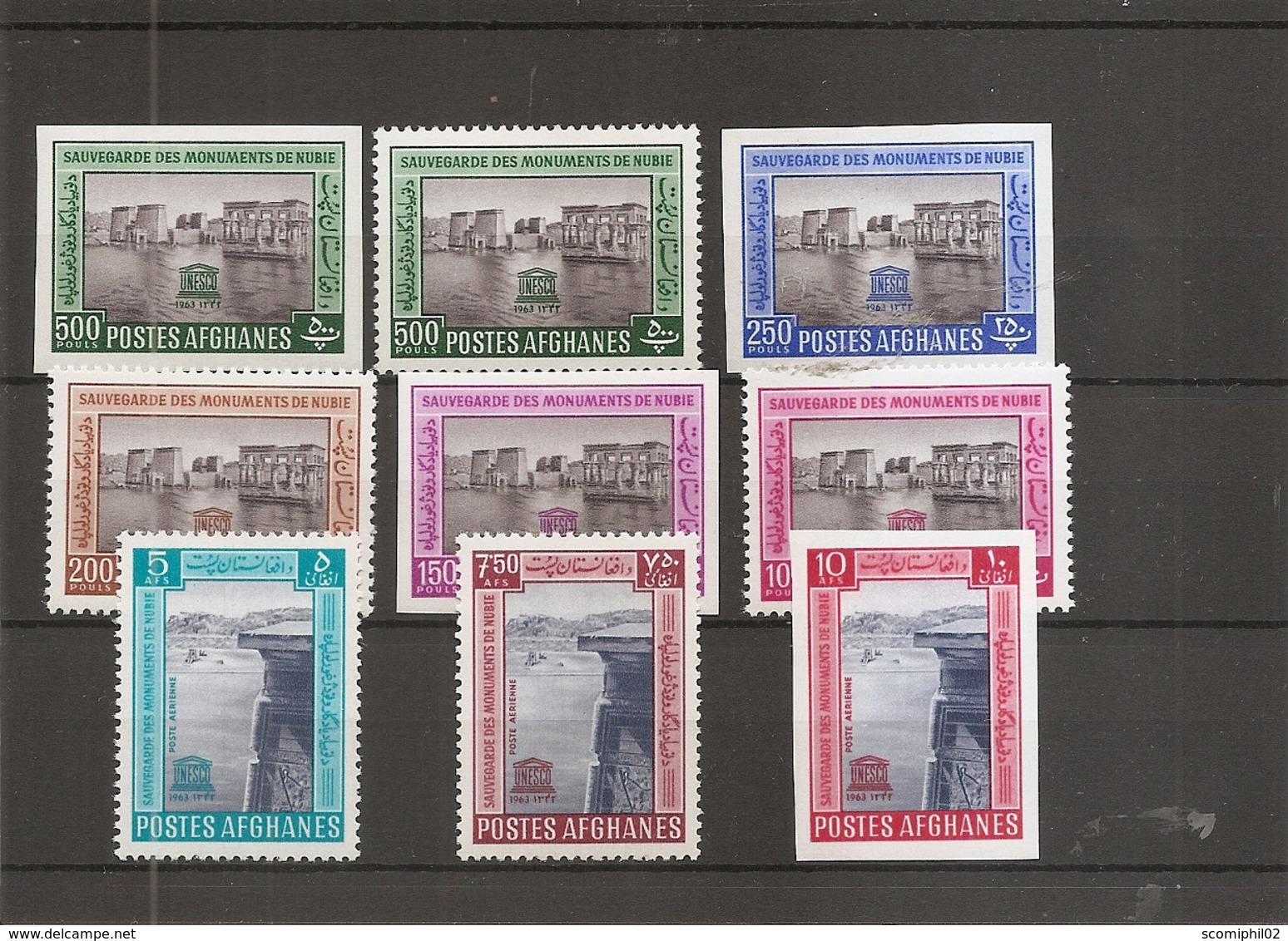 Egyptologie - Monuments De Nubie   ( 734/739 + PA 48/50 XXX -MNH- D'Afghanistan) - Egyptologie