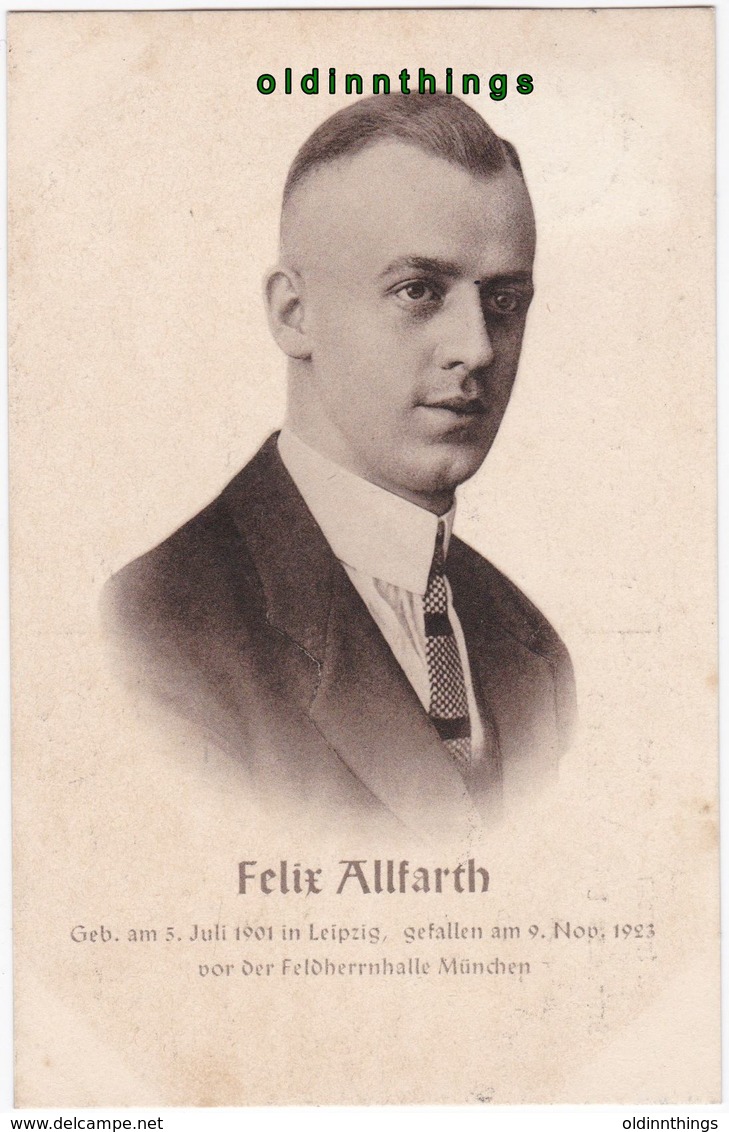 Sturm 28/L Felix Allfarth Hitlerputsch Feldherrnhalle Gedenkpostkarte 1933 - 1939-45