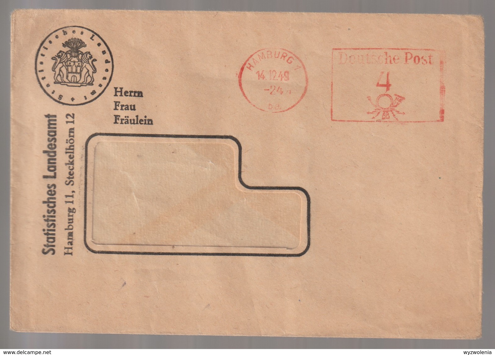 M 1126) AFSt Hamburg 1949: Statistisches Landesamt, Statistik - Otros & Sin Clasificación