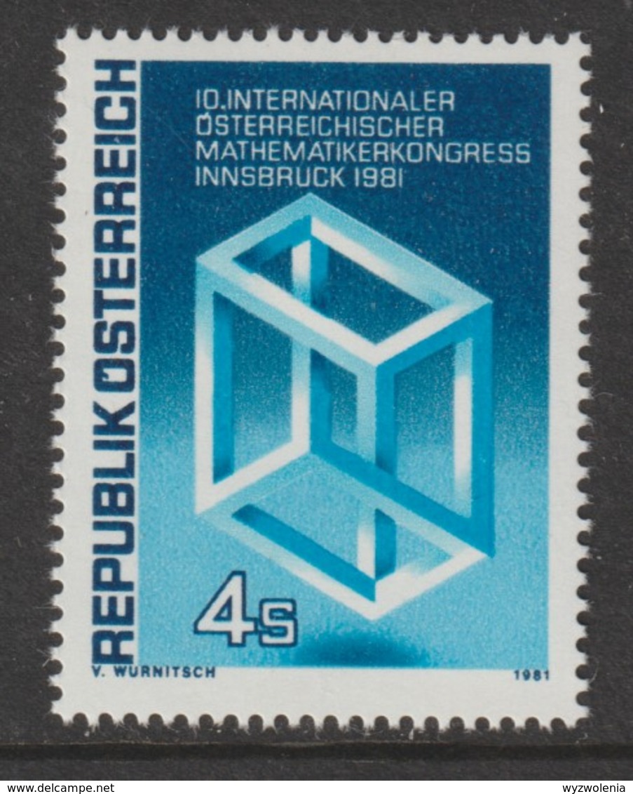 Mathematik 1121) Österreich 1981 Mi# 1680 **: Unmöglicher Würfel (nach Escher) (Mathematiker Kongress Geometrie) - Sonstige & Ohne Zuordnung