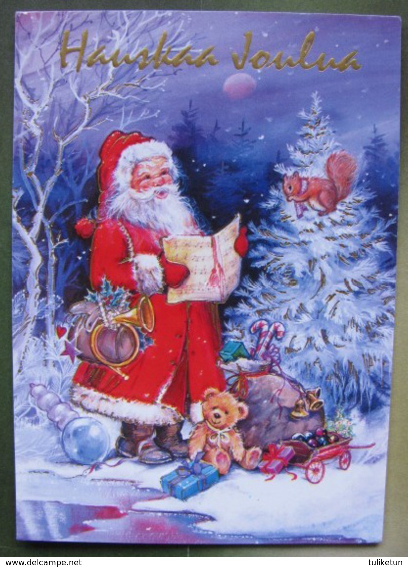 Santa Claus Singing From The Notes - Christmas Toys - Teddy Bear - Squirrel - Santa Claus