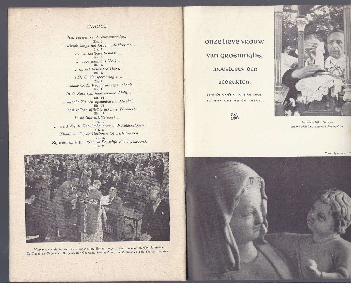 1952 ONZE LIEVE VROUW VAN GROENINGHE DAVIDSFONDS WAREGEM AAN ZIJN LEDEN - NIET TE VINDEN OP INTERNET - Histoire