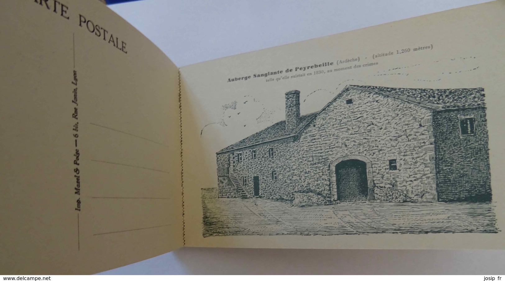 ARDÈCHE- Carnet-souvenir De 8 CARTES POSTALE SEMI-MODERNES L'AUBERGE SANGLANTE DE PEYREBEILLE - Autres & Non Classés