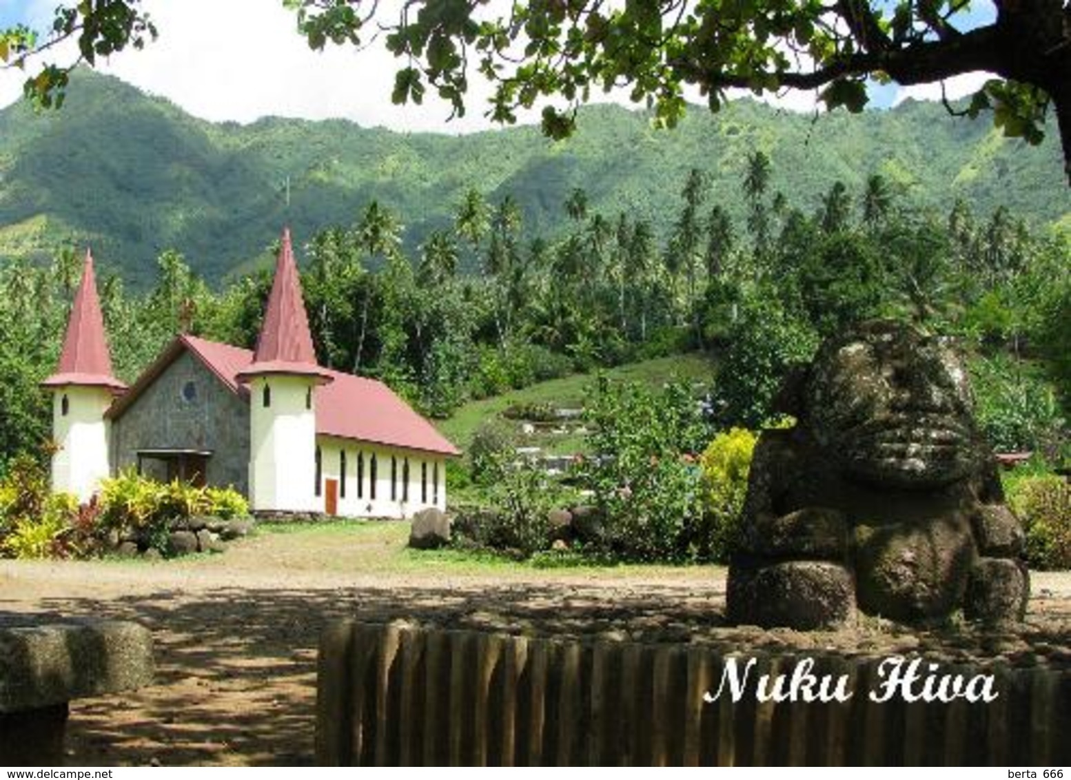 Marquesas Islands Nuku Hiva Church New Postcard - Polynésie Française