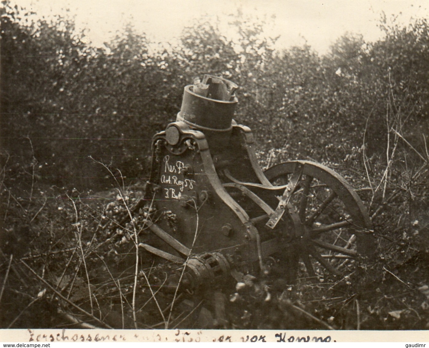 PHOTO ALLEMANDE - LITHUANIA LITUANIE - ARTILLERIE CANON ECLATE A KOWNO - KAUNAS - GUERRE 1914 1918 - 1914-18