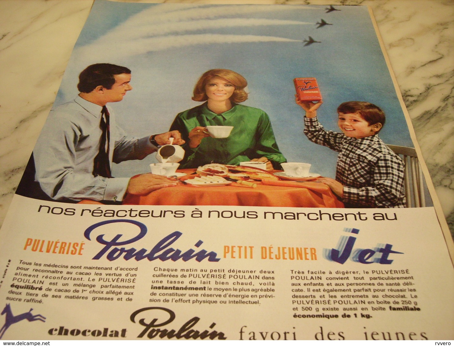 ANCIENNE PUBLICITE PULVERISE CHOCOLAT POULAIN  1965 - Affiches