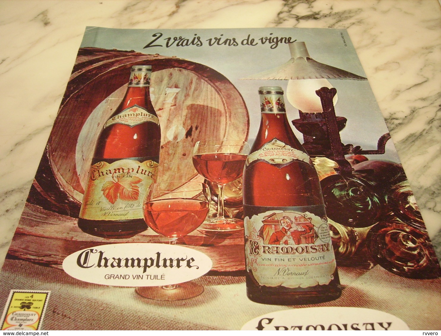 ANCIENNE PUBLICITE VIN CRAMOISAY ET CHAMPLURE 1965 - Alcohol