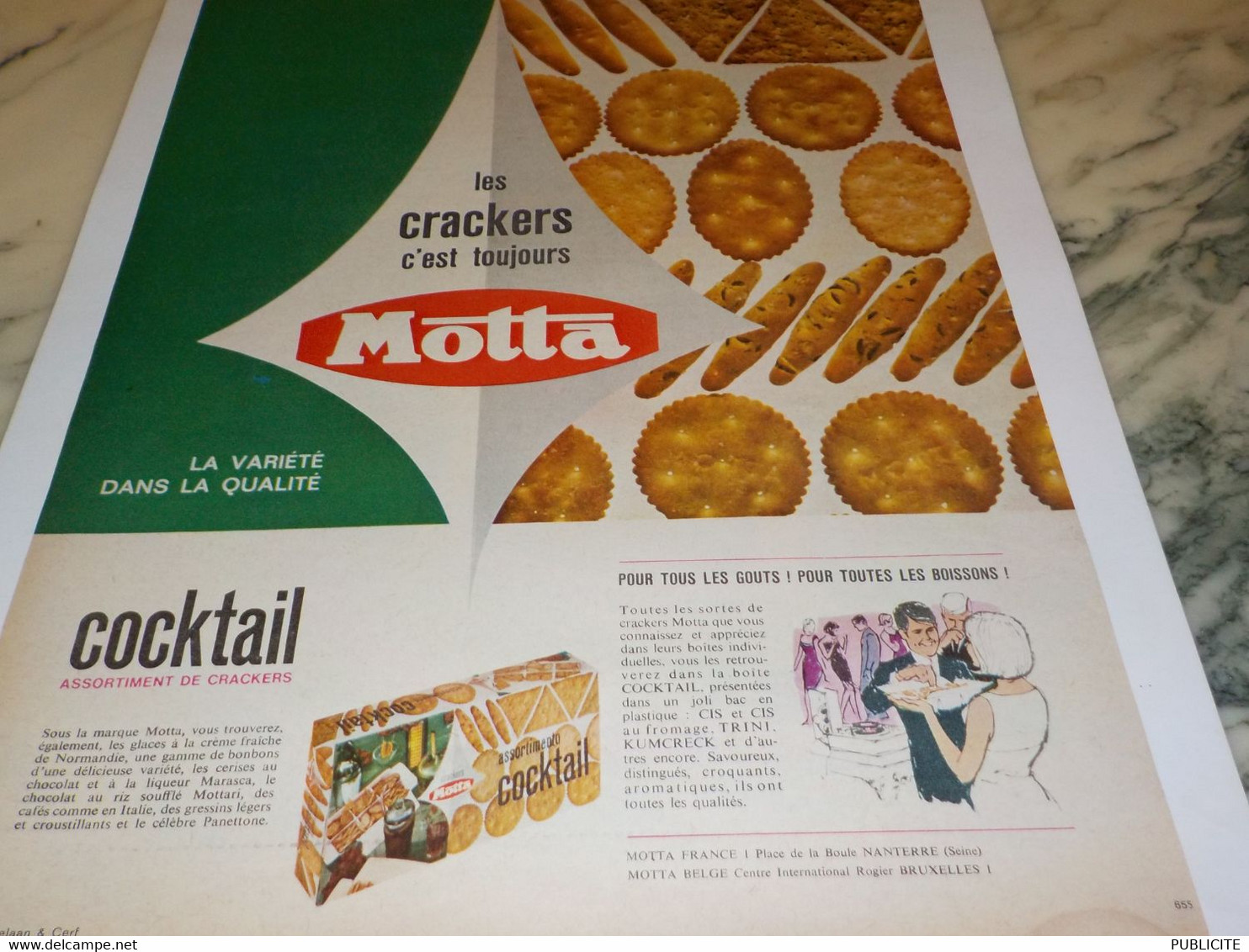 ANCIENNE PUBLICITE   APERITIF LES CRACKERS DE MOTTA 1965 - Autres & Non Classés