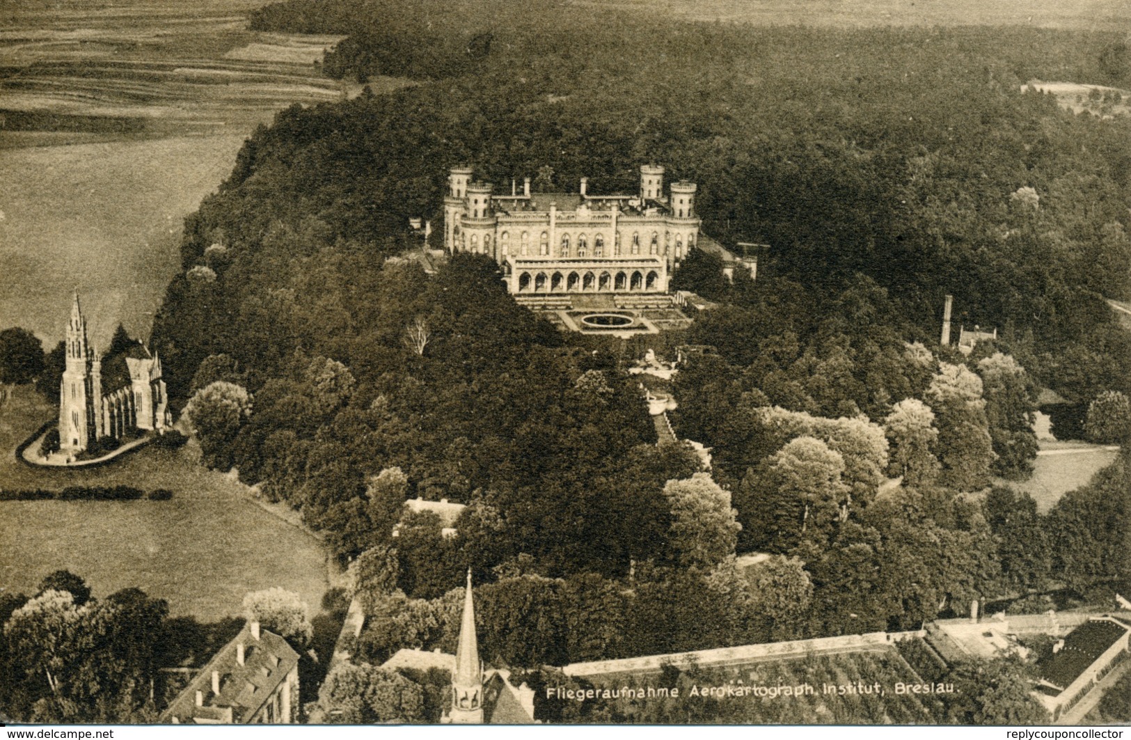 AK / POLEN  -  CAMENZ / Kamenz / Kamieniec Ząbkowicki - 1926 , Schloss - Fliegeraufnahme - Schlesien