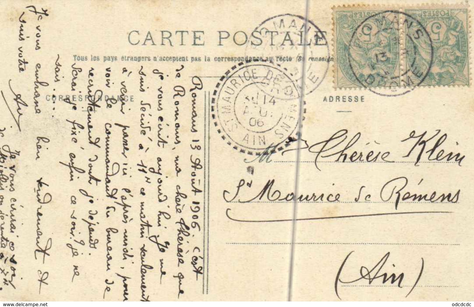 ROMANS Vue Generale RV Beau Cachet St Maurice De Remens Ain - Romans Sur Isere