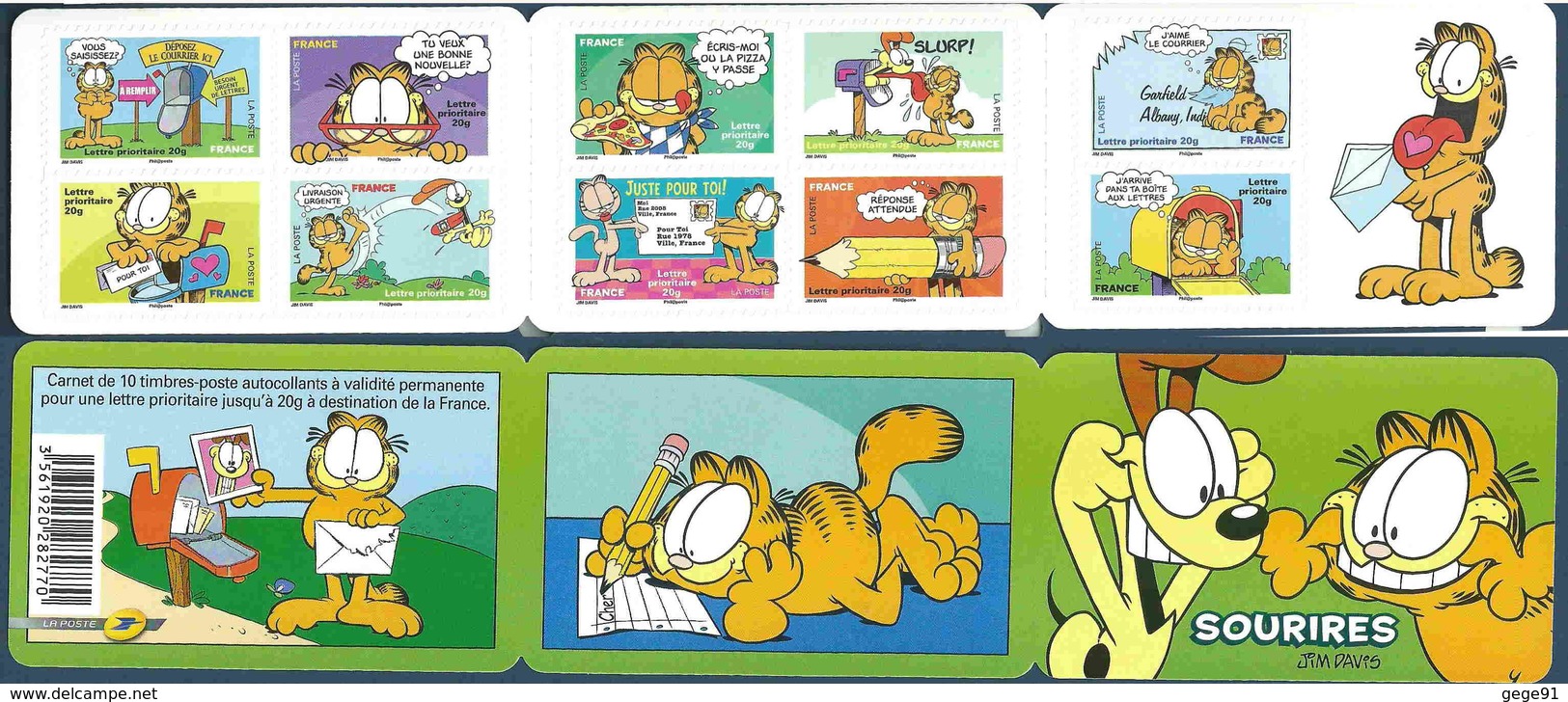 Carnet - YT BC194 - Sourires - Chat Garfield - Autres & Non Classés