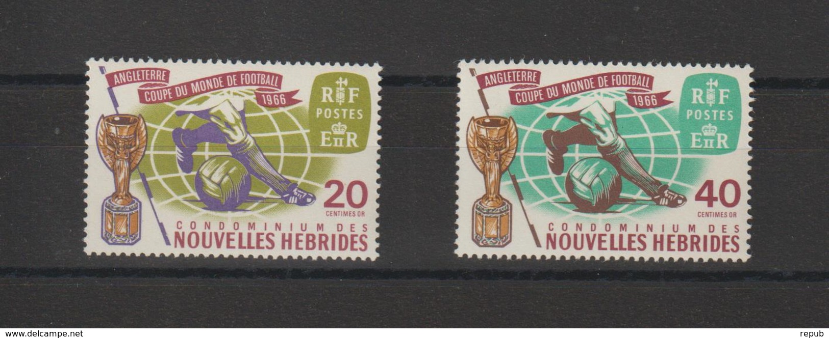 Nouvelles-Hébrides Légende Française 1966 Coupe Du Monde De Football 235-236 ** 2val. MNH - Ungebraucht