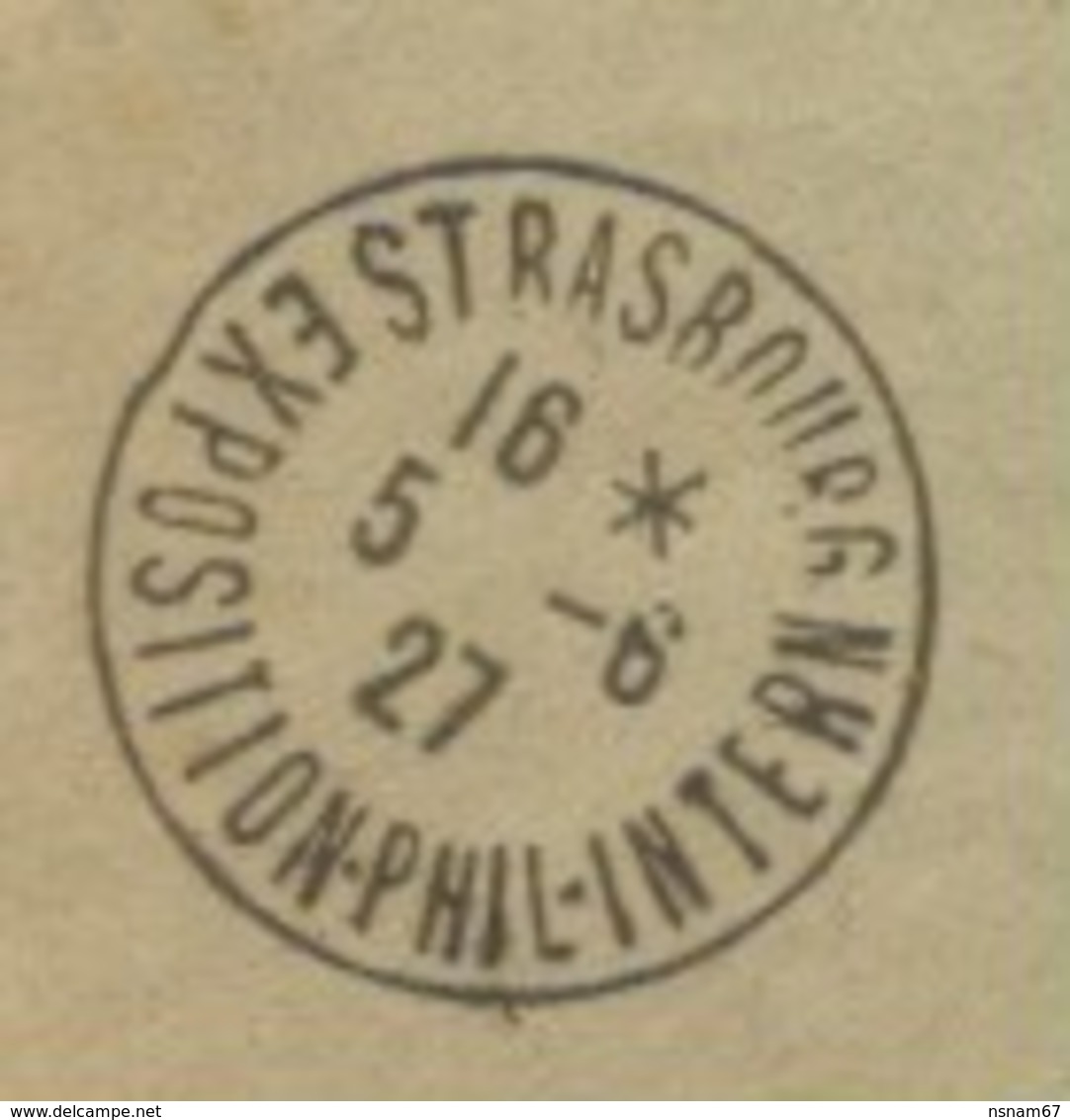 H860 - EXPOSITION PHIL INTERRN STRASBOURG - 1927 - Non Philatélique - Timbre Type Semeuse - - Lettres & Documents