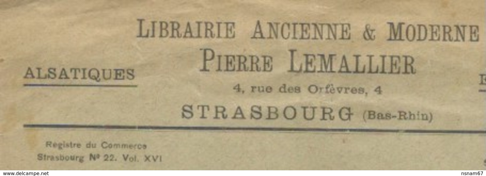 H860 - EXPOSITION PHIL INTERRN STRASBOURG - 1927 - Non Philatélique - Timbre Type Semeuse - - Lettres & Documents