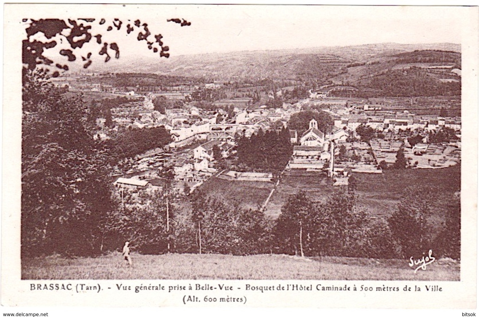 BRASSAC (carte Très RARE : éditeur SUJOL) : Vue Prise De Belle-Vue - Bosquet De L'Hôtel Caminade ... - Brassac