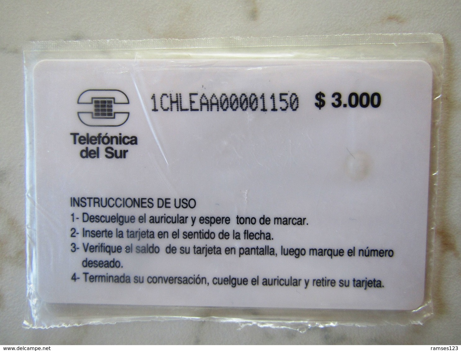 CARTE A PUCE CHILI  TELEFONICA DEL SUR   MINT IN SEALED - Chili