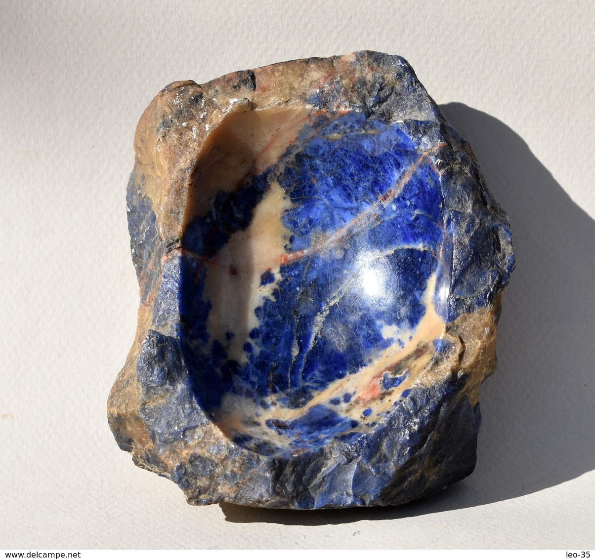 Cendrier En Sodalite - Cendrier En Pierre Véritable – Minéraux 520 Grammes - Minerali