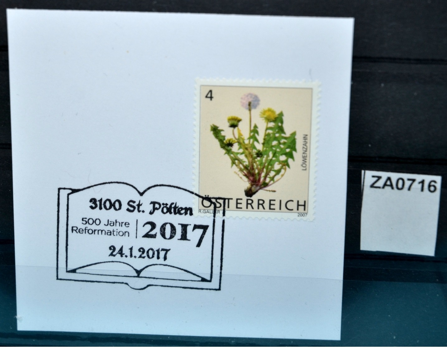 ZA0716 500J Reformation, Bibel, Religion, M. Luther, 3100 St. Pölten AT 24.1.2017 - Maschinenstempel (EMA)