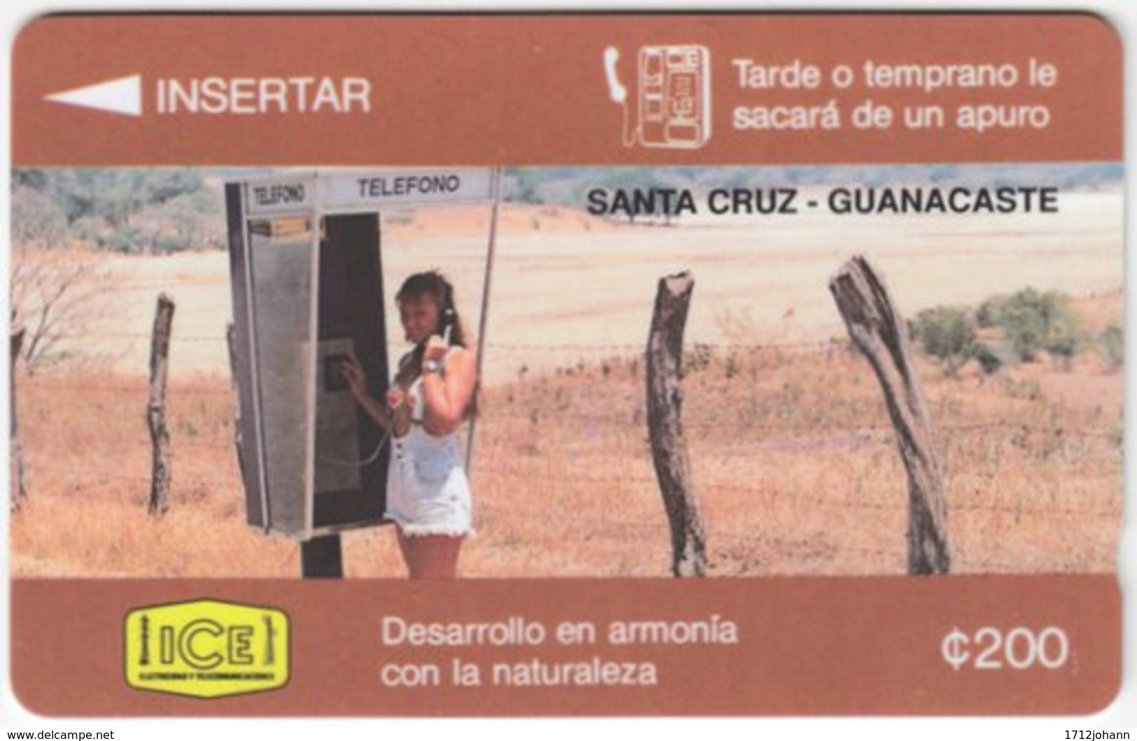 COSTA RICA A-171 Magnetic ICE - Communication, Phone Booth - 3CORA - Used - Costa Rica