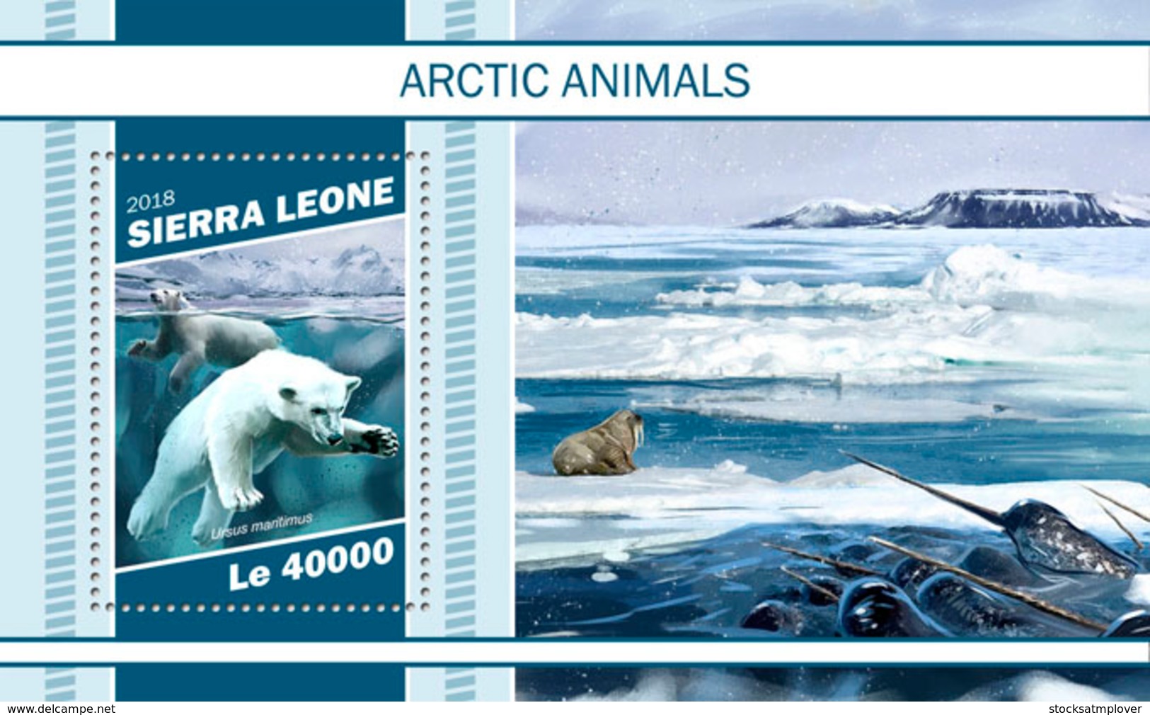 Sierra  Leone  2018  Fauna Arctic Animals  Polar Bear  S201901 - Sierra Leone (1961-...)