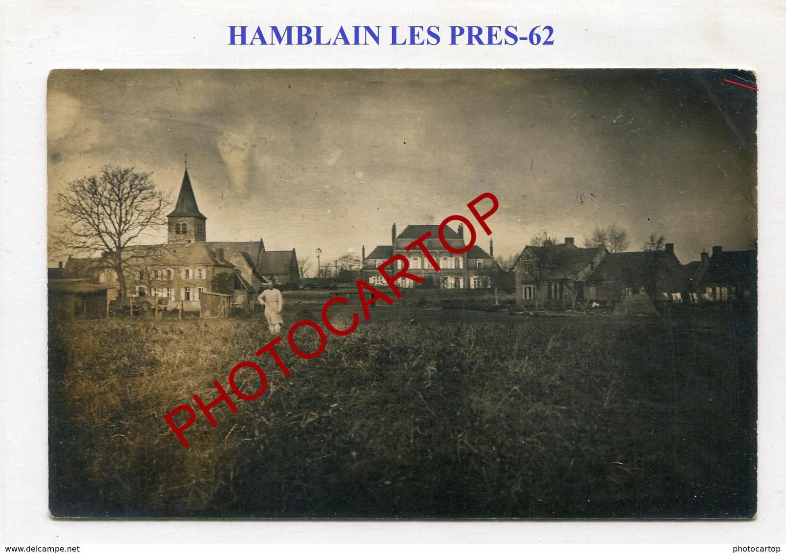 HAMBLAIN LES PRES-CARTE PHOTO Allemande-Guerre 14-18-1WK-France-62-Militaria-Feldpost- - Autres & Non Classés